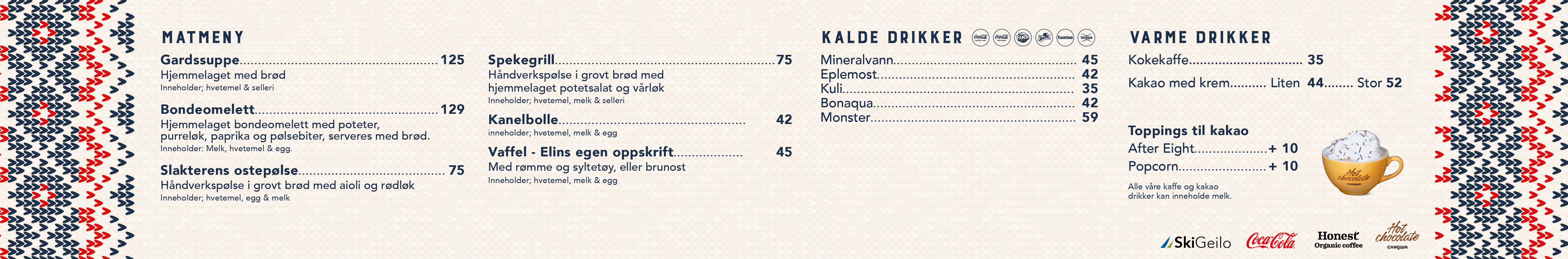 Meny Halstensgård Kafe