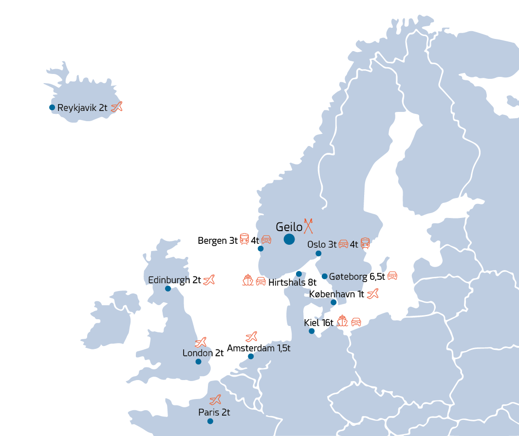 Travel to Geilo map