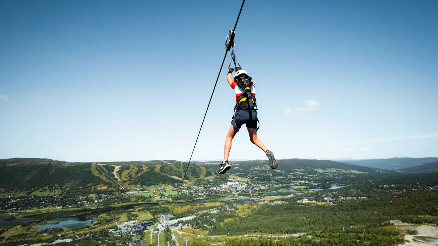 Zipline med utsikt over Geilo